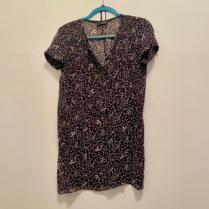 The Kooples Silk Black Floral Mini Dress